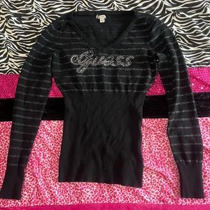 Guess fitted long sleeve black